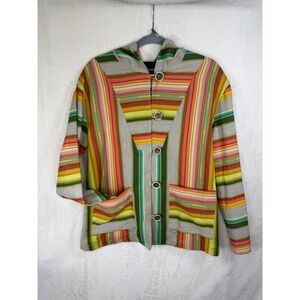 Le Superbe Striped Baja Hoodie Jacket Women Size 0 Multi-color